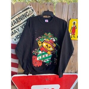 90s Christmas sweatshirt with a cute bear design Christmas Size L by jerzees
